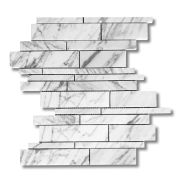Statuary White Marble Random Strip Modern Brick Mosaic Tile Polished