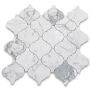 Statuary White Marble Grand Arabesque Baroque Lantern Mosaic Tile Polished