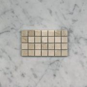 (Sample) Crema Marfil Marble 3/4x3/4 Square Mosaic Tile Polished