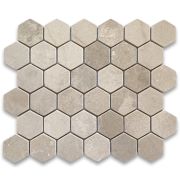 Crema Marfil 2 inch Hexagon Mosaic Tile Tumbled