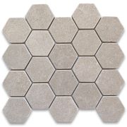 Crema Marfil Marble 3 inch Hexagon Mosaic Tile Tumbled