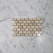 (Sample) Crema Marfil Marble 5/8x3/4 Mini Brick Mosaic Tile Polished