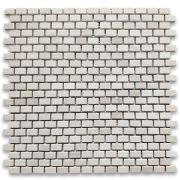 Crema Marfil Marble 5/8x3/4 Mini Brick Mosaic Tile Tumbled