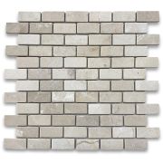 Crema Marfil Marble 1x2 Medium Brick Mosaic Tile Tumbled