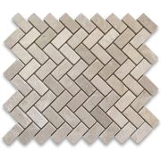 Crema Marfil 1x2 Herringbone Mosaic Tile Tumbled