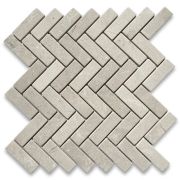 Crema Marfil 1x3 Herringbone Mosaic Tile Tumbled