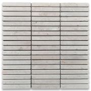 Crema Marfil Marble 5/8x4 Rectangular Stacked Mosaic Tile Tumbled