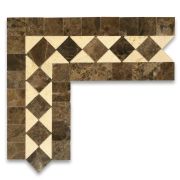 Crema Marfil Classic Diamond Mosaic Border Corner Tile Polished