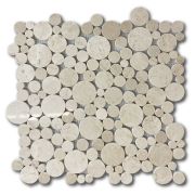 Crema Marfil Bubble Round Mosaic Tile Polished