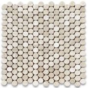 Crema Marfil 3/4 inch Penny Round Mosaic Tile Polished