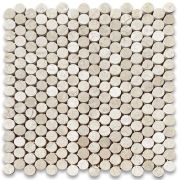 Crema Marfil 3/4 inch Penny Round Mosaic Tile Polished