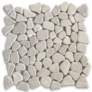 Crema Marfil River Rocks Pebble Stone Mosaic Tile Tumbled