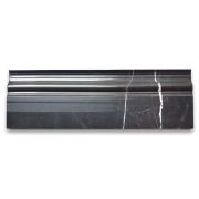 Nero Marquina Black Marble 4x12 Baseboard Crown Molding Polished