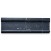 Nero Marquina Black Marble 4x12 Plaza Trim Molding Honed