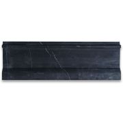 Nero Marquina Black Marble 4x12 Plaza Trim Molding Polished