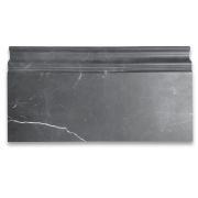 Nero Marquina Black Marble 6x12 Skirting Baseboard Trim Molding Honed