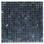 Nero Marquina 5/8x5/8 Square Mosaic Tile Polished