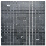 Nero Marquina Black Marble 3/4x3/4 Square Mosaic Tile Honed