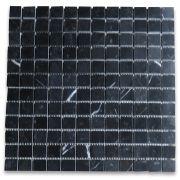 Nero Marquina 1x1 Square Mosaic Tile Polished