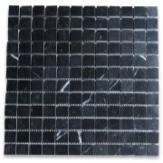 Nero Marquina 1x1 Square Mosaic Tile Polished