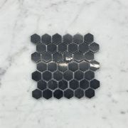 Nero Marquina 1 inch Hexagon Mosaic Tile Polished