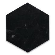 Nero Marquina Black Marble 6 inch Hexagon Tile Honed