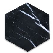 Nero Marquina 6 inch Hexagon Tile Polished