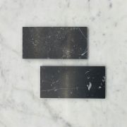 Nero Marquina Black Marble 3x6 Subway Tile Honed