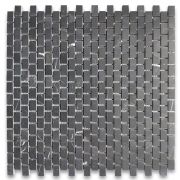 Nero Marquina Black Marble 5/8x3/4 Mini Brick Mosaic Tile Honed