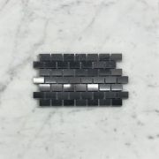 Nero Marquina Black Marble Mini Brick Mosaic Tile 5/8x3/4 Polished