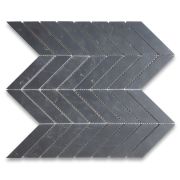 Nero Marquina Black Marble 1x4 Chevron Mosaic Tile Honed