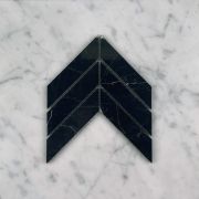 Nero Marquina Black Marble 1x4 Chevron Mosaic Tile Polished
