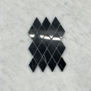 Nero Marquina Black Marble 1x1-7/8 Rhomboid Diamond Mosaic Tile Polished