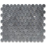 Nero Marquina Black Marble 1 inch Penny Round Mosaic Tile Honed
