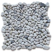 Travertine Mix Emperador Dark River Rocks Pebble Stone Mosaic Tile Tumbled