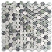 Sagano Vibrant Green Marble 1 inch Hexagon Mosaic Tile Honed