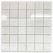 Thassos White Marble 2x2 Square Mosaic Tile Polished