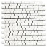 Thassos White Marble 3/4x3/4 Hand Clipped Random Broken Mosaic Tile Honed