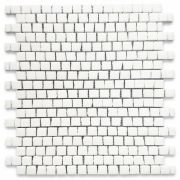 Thassos White Marble 3/4x3/4 Hand Clipped Random Broken Mosaic Tile Honed