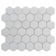 Thassos White Marble 2 inch Hexagon Mosaic Tile Honed