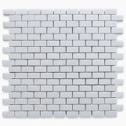 Thassos White 5/8x1-1/4 Medium Brick Mosaic Tile Honed 