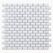 Thassos White 5/8x1 1/4 Medium Brick Mosaic Tile Polished