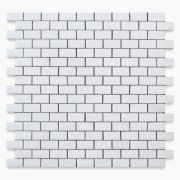 Thassos White 5/8x1 1/4 Medium Brick Mosaic Tile Polished