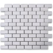 Thassos White 1x2 Medium Brick Mosaic Tile Polished - Marble from Greece