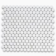 Thassos White Marble 3/4 inch Penny Round Mosaic Tile Honed