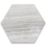 White Wood Grain 6 inch Hexagon Tile Polished