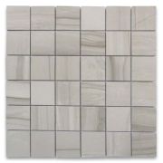 Athens Grey Wood Grain 2x2 Square Mosaic Tile Polished