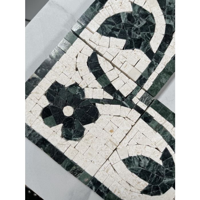 Azalea Green 4x12 Marble Mosaic Border Listello Tile Polished