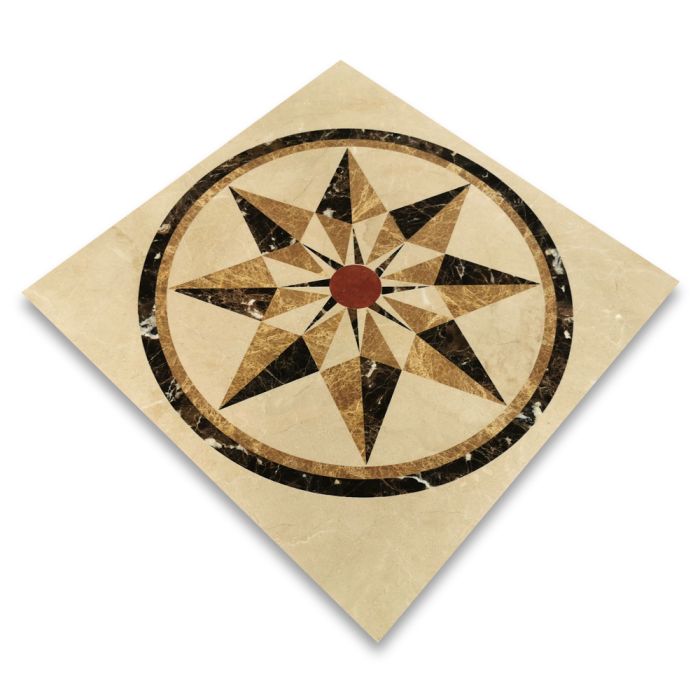 マルコリン・アート・クリスタル 貝殻 M177 Charlotte White w/Moonstone Marble Mosaic Wall Tile - The