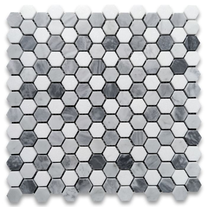 https://www.marbleonline.com/media/catalog/product/cache/b50945207b46d4af114f3b00833a1ab0/c/3/c31a7xh-carrara-white-marble-1-inch-monochrome-hexagon-mosaic-tile-w-bardiglio-gray-thassos-white-honed.jpg